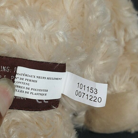 The Bearington Collection Teddy Bear Plush Stuffed Animal Toy Tan With Bow 9 in - Picture 7 of 7